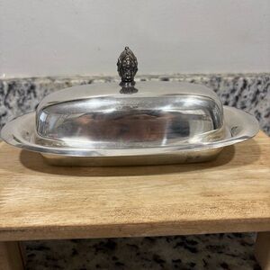 FB Rogers Silver Co Butter Dish, Lid & Glass Insert - #1997 - Vintage
